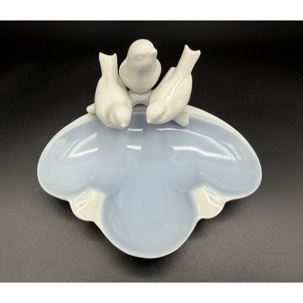 Gerold Porzellan Blue & White 3 Bird Bath Ashtray Trinket Dish Bavaria Germany